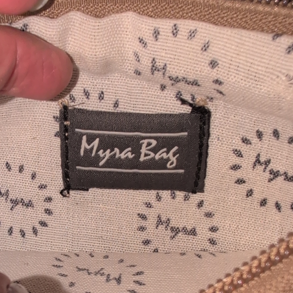 Myra Tan and Cream Cow Hair Wristlet Trimmed In Leather - Picture 2 of 10